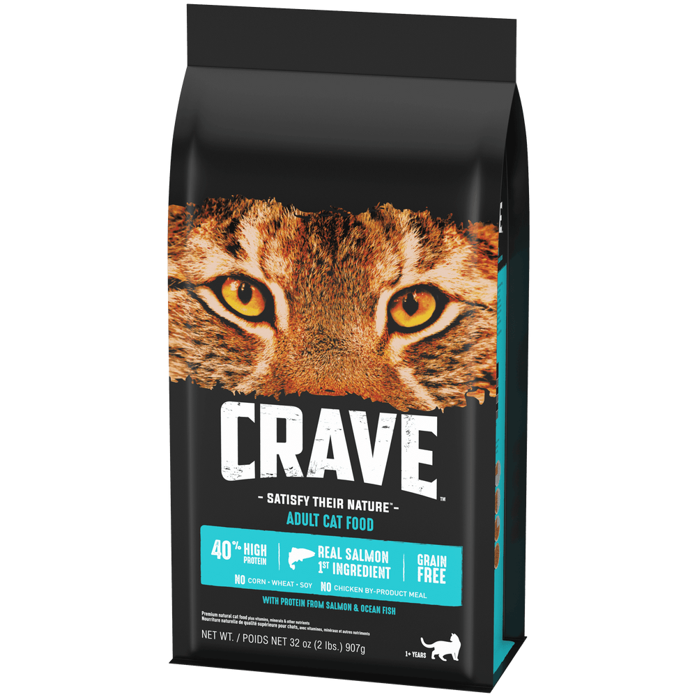 CRAVE™ Salmon & Ocean Fish Recipe High Protein Grain-Free Dry Cat Food ...